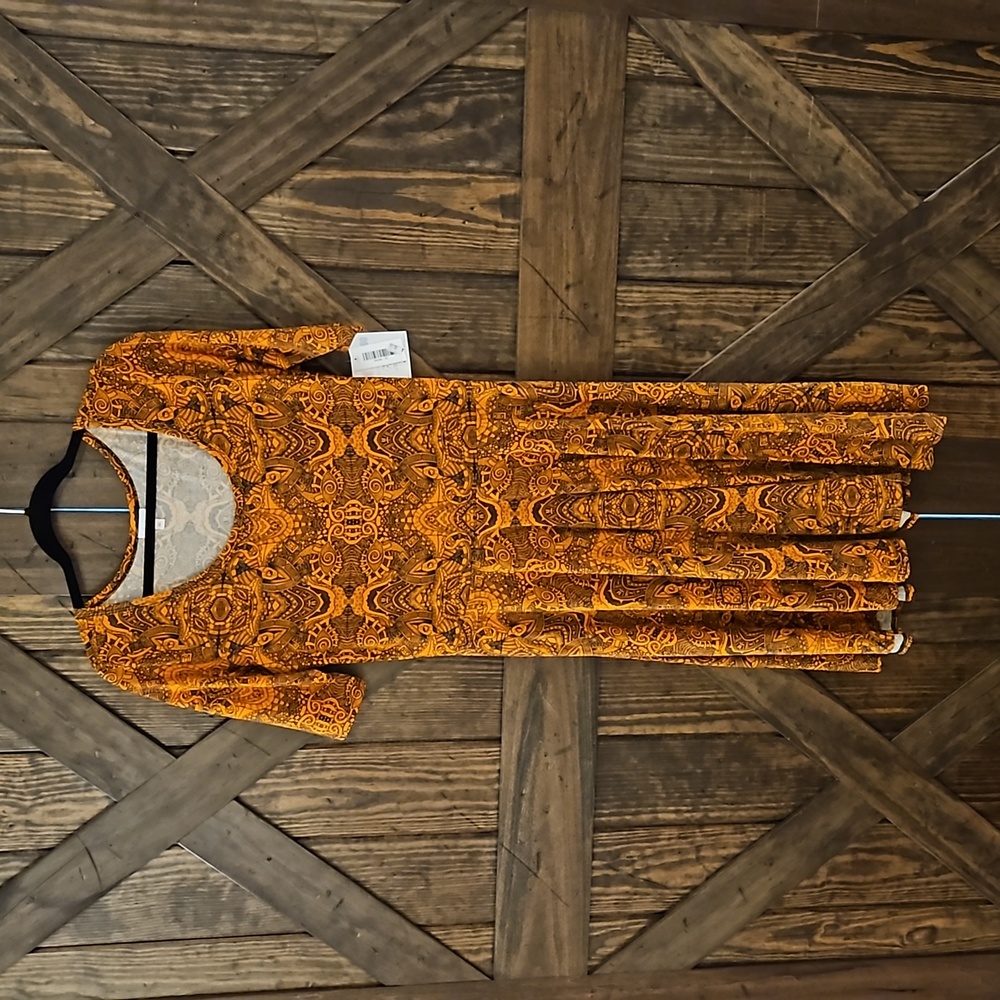 XL LuLaRoe Nicole Dress Orange and Black